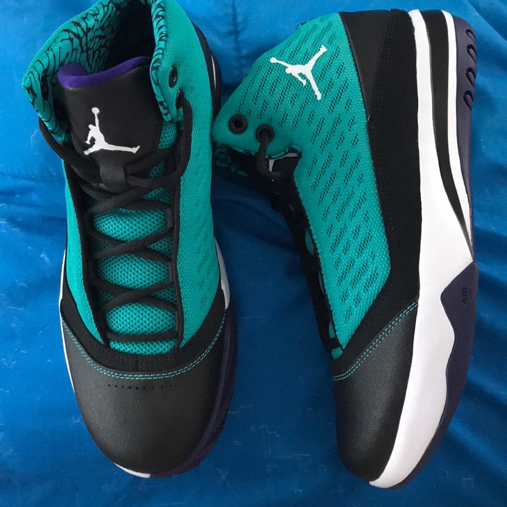 Black, Purple & Teal Jordans size 7y